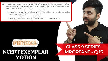 An electron moving with a velocity of 5×104 m s¹ enters into a uniform electric field and acquires a