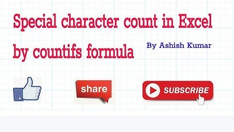 How to count Special Character in Excel By Countifs Formula ||| Hindi Tutorial