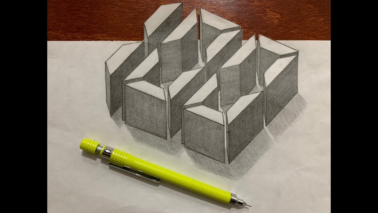 トリックアート シャーペンでリアルなデジタル数字を描く方法 だまし絵 How To Draw 3d Trick Art Youtube