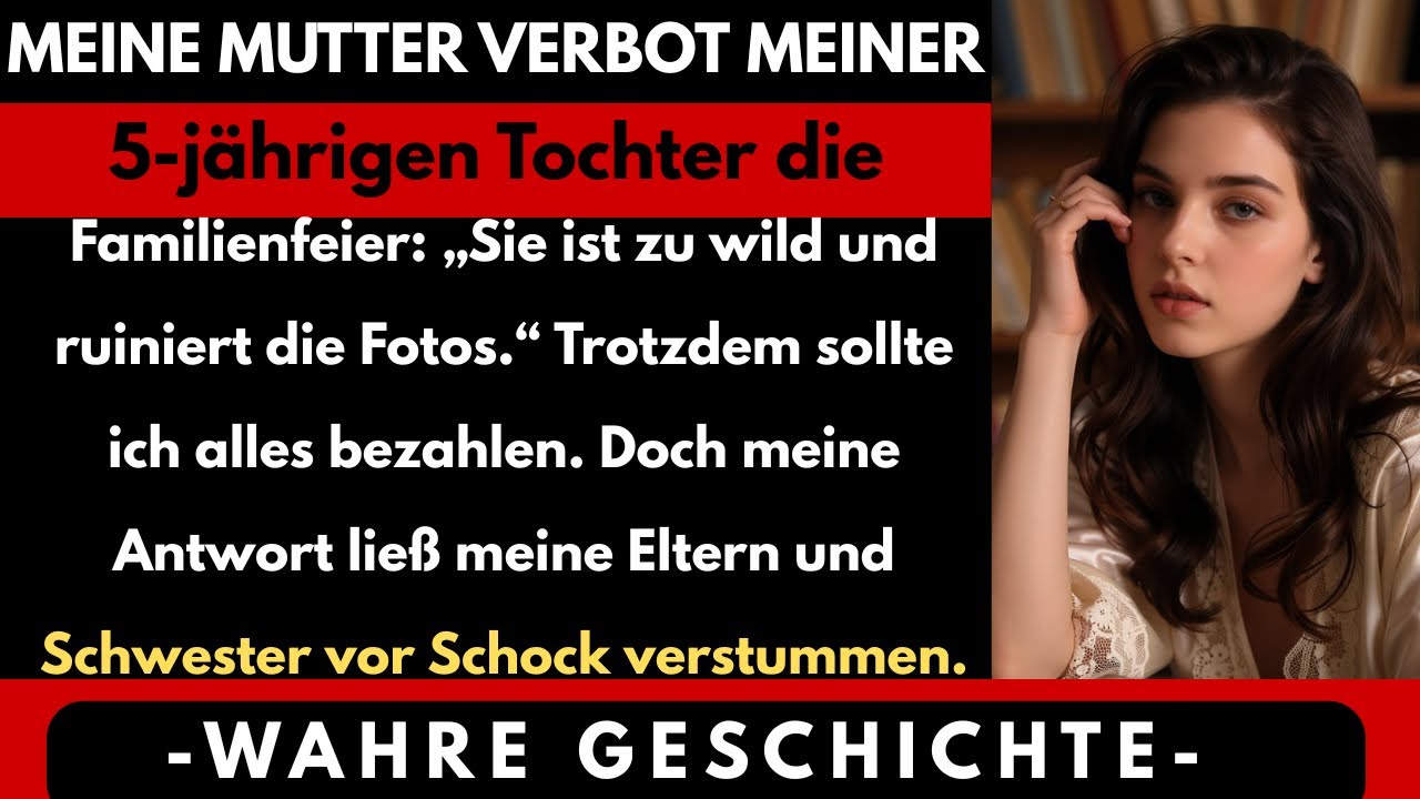 Vor zehn Tagen hat meine eigene Mutter mir die Rechnung für ihre 60. Geburtstagsgala überreicht und dabei lächelnd gesagt: „Deine Tochter ist nicht eingeladen – sie ist zu wild und wird die...