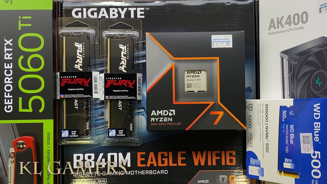 AMD Ryzen 7 9700X GIGABYTE B840M EAGLE WIFI6 DEEPCOOL AK400 RTX5060Ti Gaming PC Build
