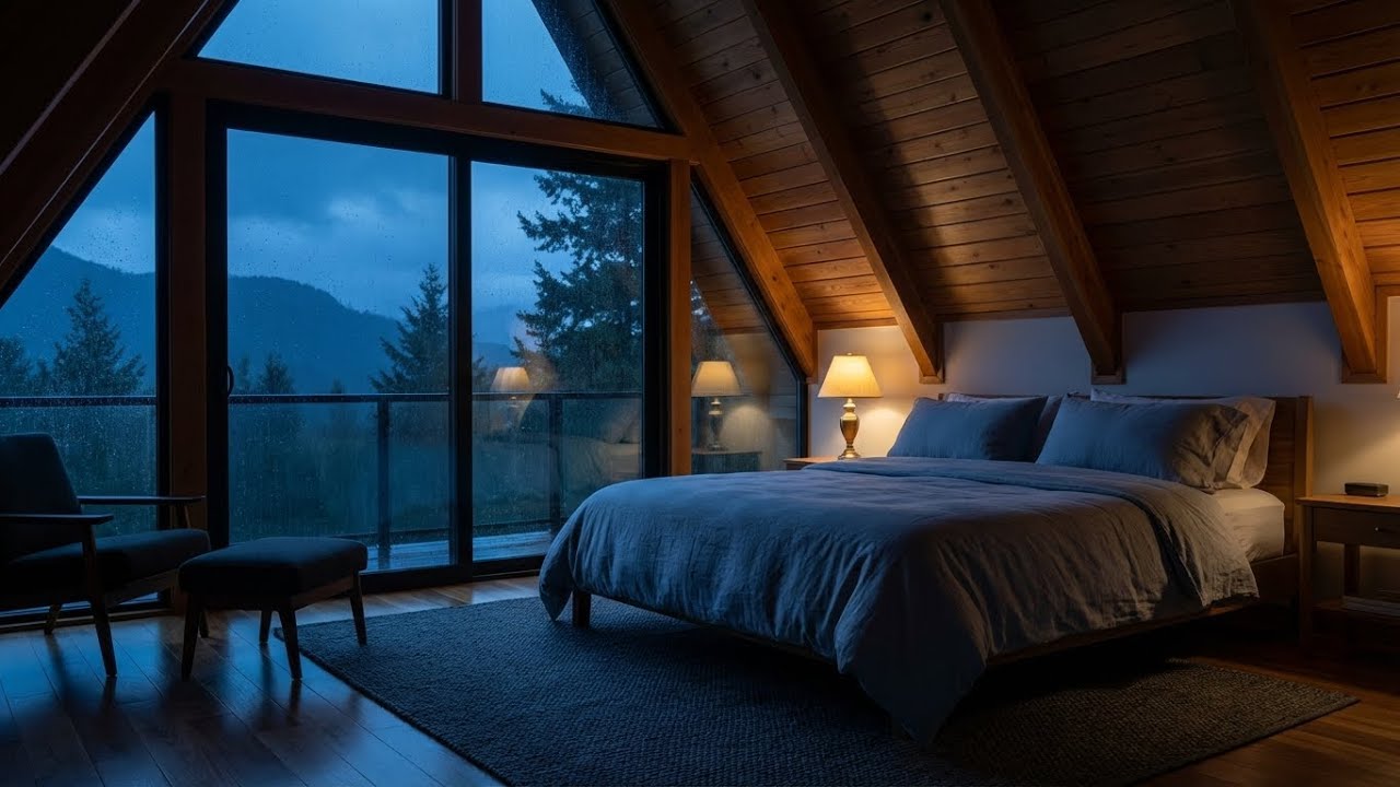 Instant Relief: Rain piano for sleep, luxury cabin rain, end the fatigue 🏔️
