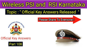 Wireless PSI Official Key answers for exam held on 03-02-2021 / wireless psi key answers /ksp key
