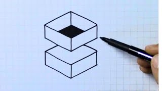 Kareli Deftere Kolay Geometrik Çizim - Easy 3D Geometric Drawing