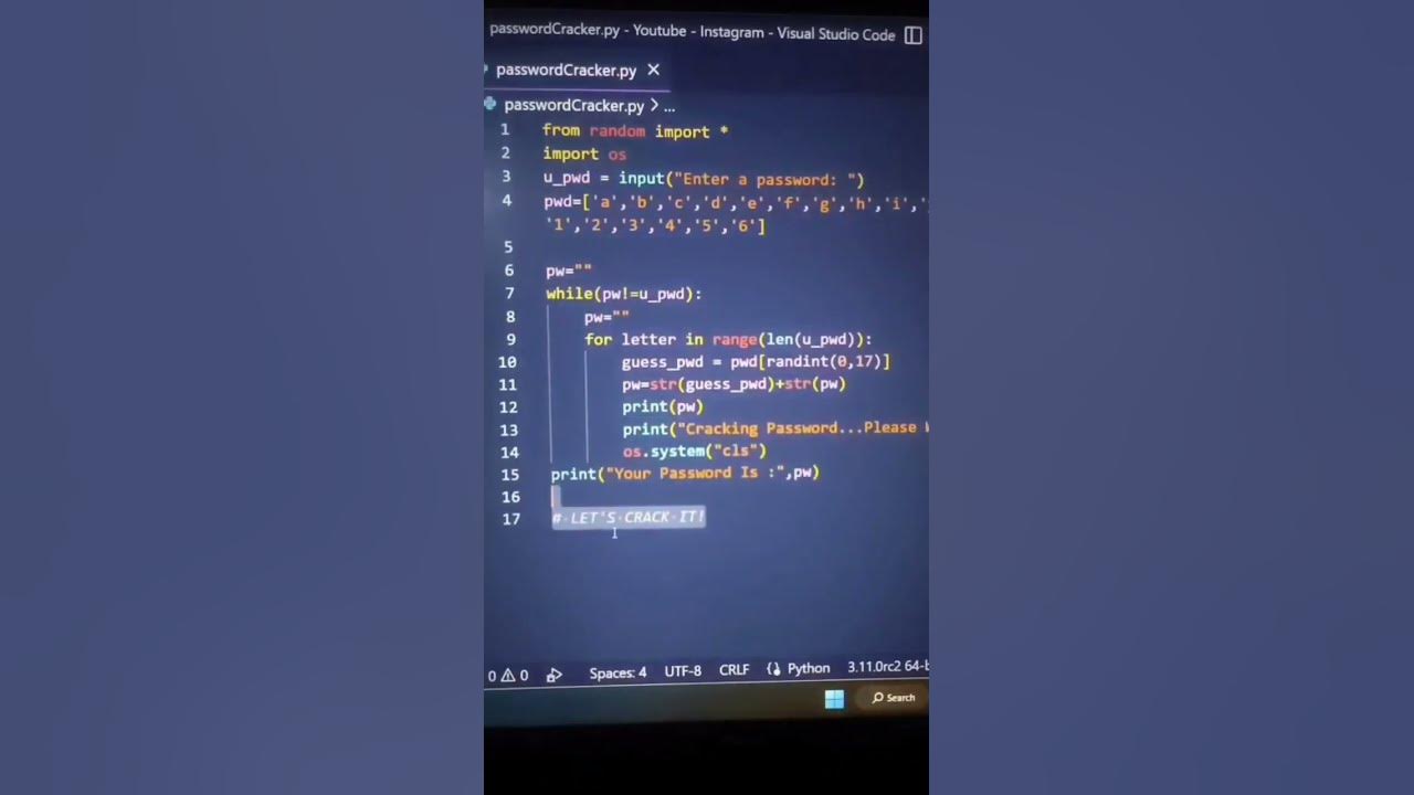 Password Cracker | Python : source codes in comments - YouTube