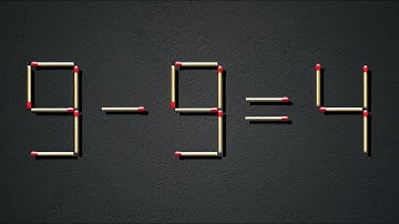 Move only 1 stick to make equation correct | Matchstick Puzzle 9-9=4
