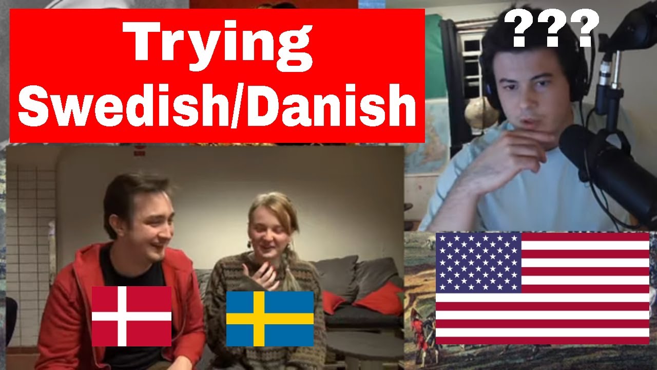 American Reacts Swedish girl tries to speak Danish - Danish boy tries to speak Swedish 1