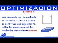 Optimización | Ejemplo 4 | Cortar cuadrados para volumen máximo