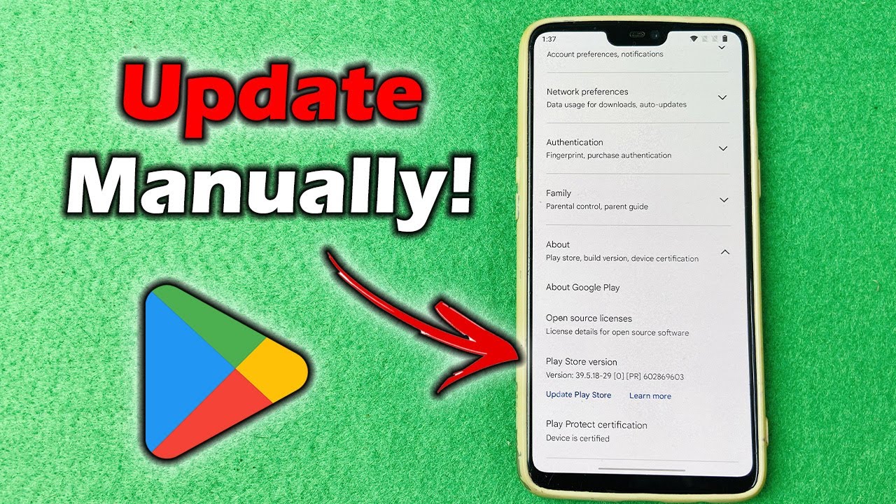 How to Manually Update Google Play Store | Full Guide 2024 - YouTube