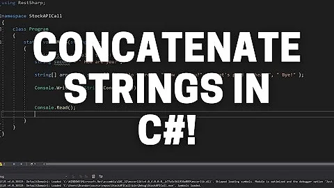 How to Concatenate Strings in C# with the String Concat Method! C# Tutorial