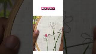 Easy hand embroidery designs for beginners|Satin stitch #embroidery #handbroidery #satinstitchflower