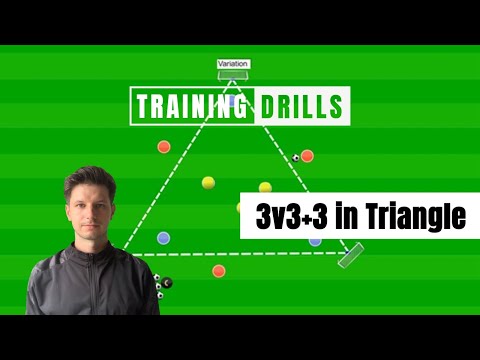 Small sided game - 3v3+3 game in triangle shape