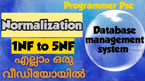 COMPUTER PROGRAMMER /Normalization in DBMS/PART 4/##keralapsc #kpsc #programmer #psc