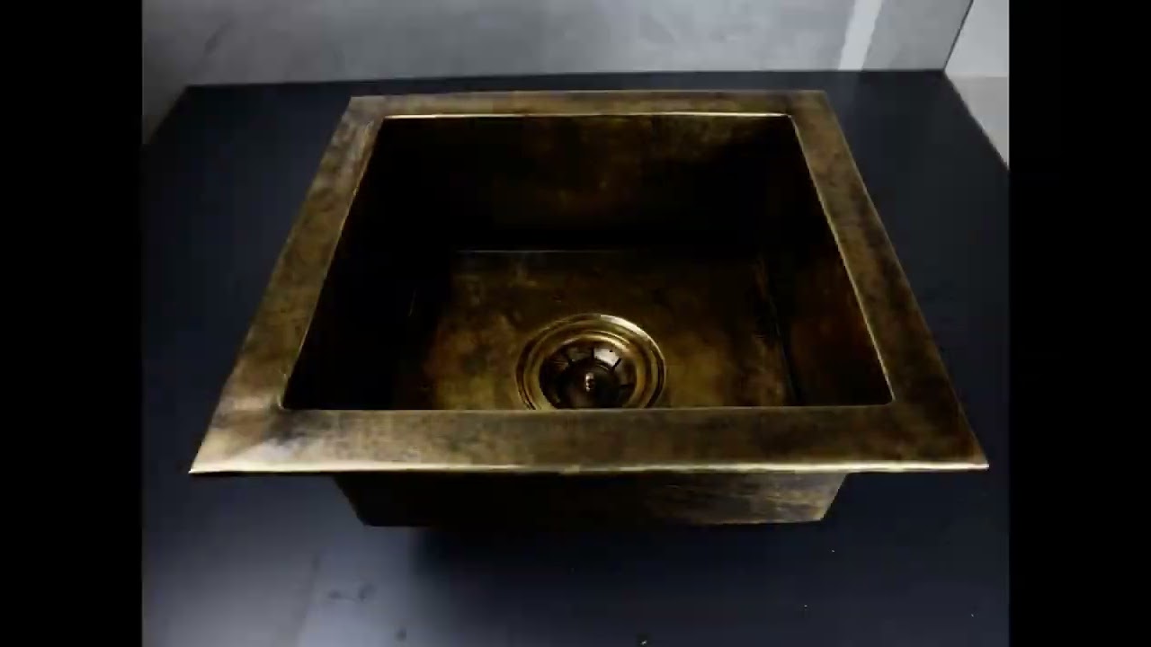 Undermount Single Bowl Antique Brass Kitchen Sink  Handmade Vintage Brass Farmhouse Sink