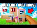 TWO STORY BOX FORT DOG HOUSE! 📦🐶 Elevator, Slide, Tv & More!