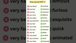 Stop Saying “Very”! Use These Better Words 😲 #shorts #english #education