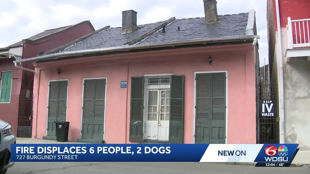 Six people, two dogs displaced after fire in the French Quarter - YouTube