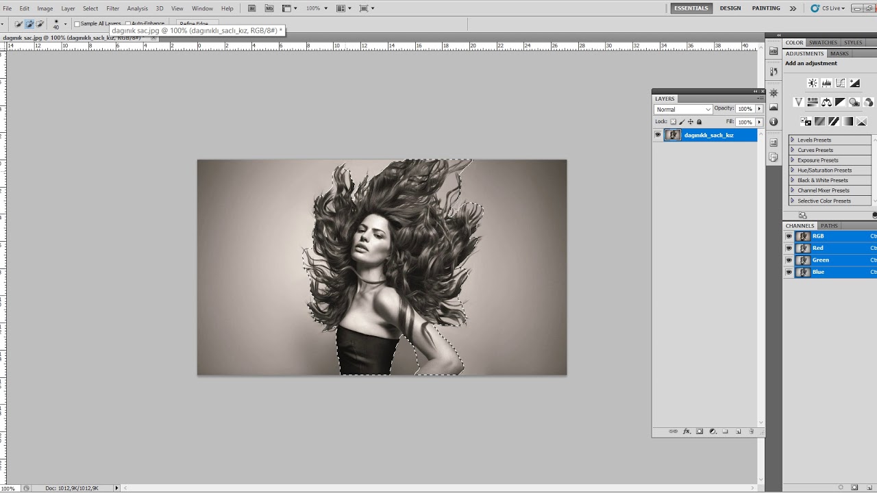 Photoshop Maskeleme 3 Refine Mask Youtube