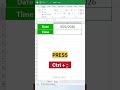 Shortcut Key of Date and Time in #excel #shorts #tips #tricks