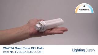 GE 26W T4 Quad Tube CFL Bulb (F26DBX/835/ECO4P)