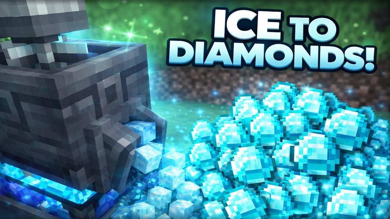 Minecraft Create Diamond I Turned Ice Into Diamonds in Minecraft (Create: Diamond & Factory ...
