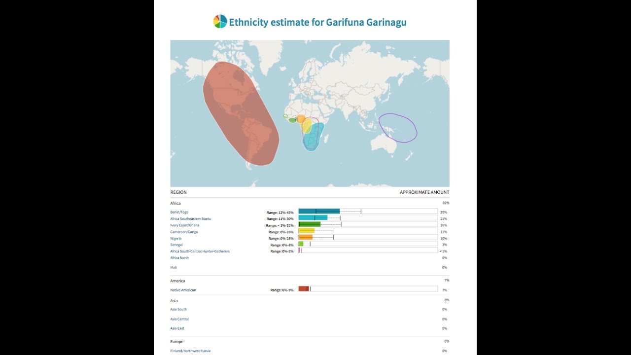 0% European! Garifuna/Gullah Geeche DNA results Ancestry/dna.land ...