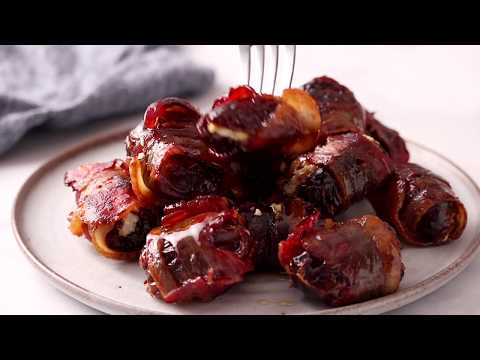 Bacon Wrapped Dates with Goat Cheese