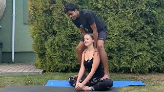 Couple Stretching with @Abhihoneybee123
