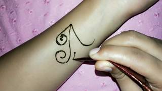 'A' letter mehndi tattoo_2019 || Stylish 'A' letter tattoo