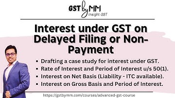 Interest under GST on Delayed Filing or Non-Payment | Section 50(1) | Interest on Gross or Net Tax