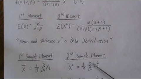 Method of Moments Estimation for a Beta Distribution (part 1)