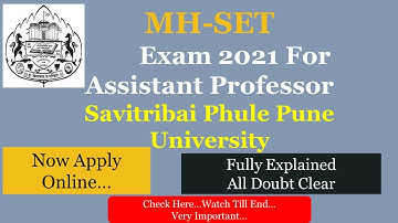 Pune University SET Exam 2021| MH-SET 2021 Exam Notification Update| Full Information| Apply Online