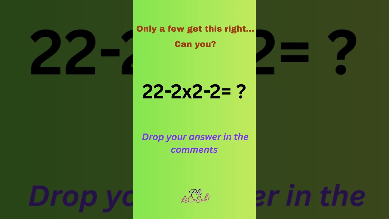 Looks Easy But Shorts Mathquiz