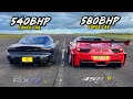 TUNER CAR Vs SUPER CAR 580BHP FERRARI 458 Vs 540BHP MAZDA RX7 TUNER CAR Vs SUPER CAR 580BHP FERRARI 458 Vs 540BHP MAZDA RX7