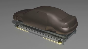 AGV in Automotive Factory moving car bodies