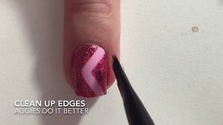 Sideways single chevron nail vinyl tutorial