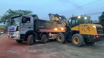 Wheel loader is loading Base course for Dump Truck @Road_construction_KH @civilengineering94