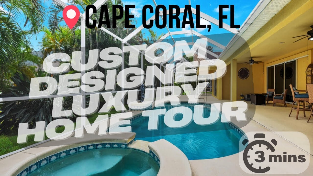 Look Inside for a 3 Minute tour of this Custom Cape Coral Pool Home!