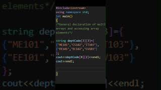 multidimensional arrays in c++@ensolutions5210 #shorts #coding #arrays