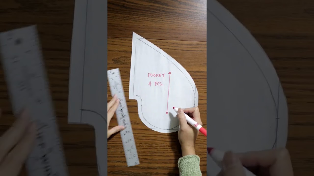 How to DRAFT SIDE POCKET PATTERN -EASY! |Sewing for Beginners | julmarie's studio#shorts  #sewing