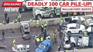 LIVE : Deadly 100 Car Wreck Pile-Up Accident At Dallas Fort Worth 35th 28 St | USA | GNNTVTelugu