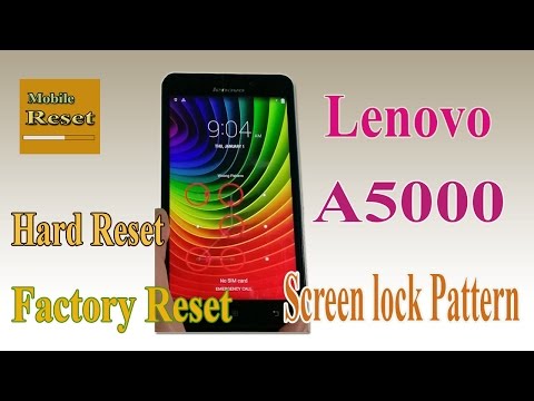 Hard reset Lenovo A5000 Bypass Screen lock Pattern ok.