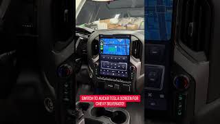 Upgrade your drive with the Aucar 17.2” Tesla-style car radio! #aucarauto #gmcsierra #silverado