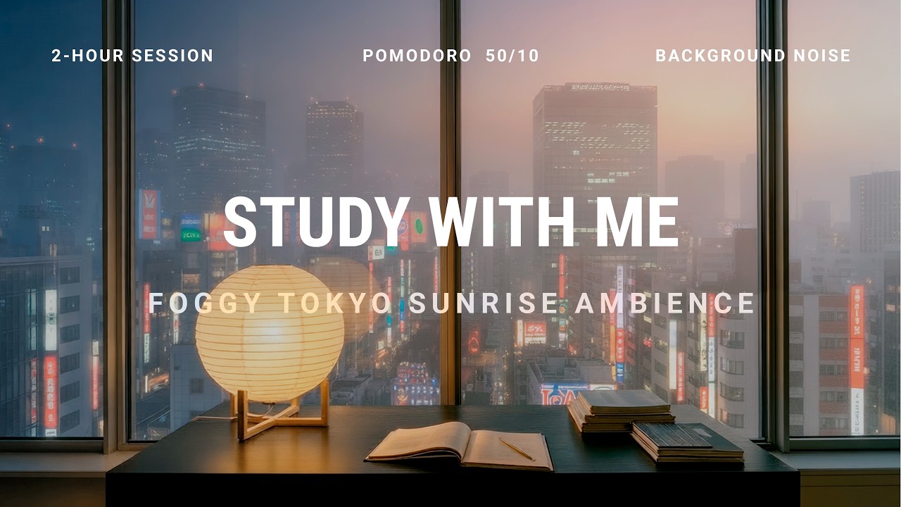 2 HOUR STUDY WITH ME | Pomodoro Timer 50/10, Deep Focus, Background Noise, ADHD Friendly, No music