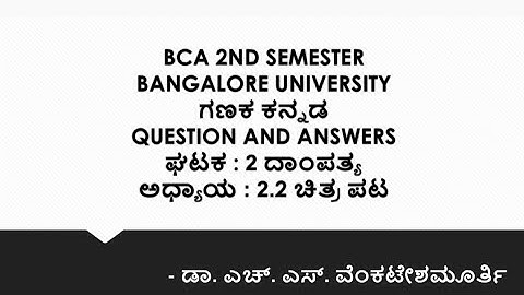 BCA 2ND SEMESTER BANGALORE UNIVERSITY ಗಣಕ ಕನ್ನಡ QUESTION AND ANSWERSಅಧ್ಯಾಯ : 2.2 ಚಿತ್ರ ಪಟ