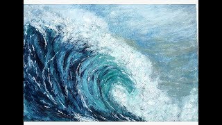 easy paint waves painting ocean beginners acrylic very