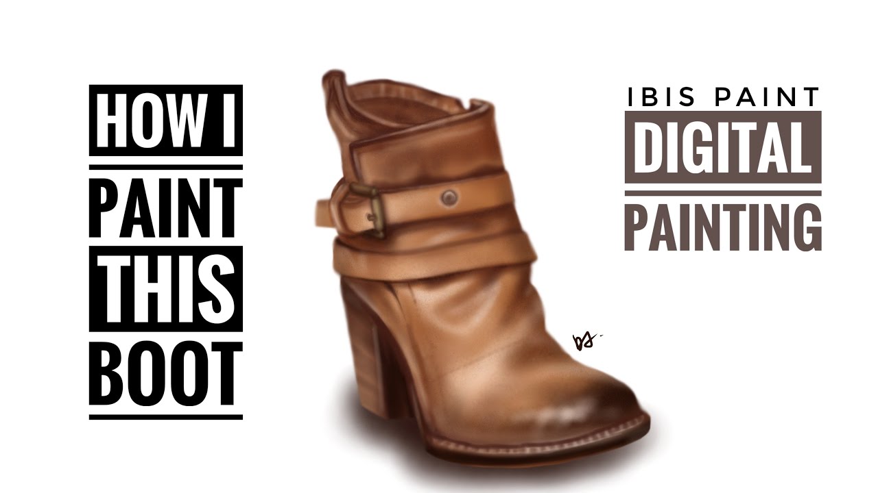 How I paint this boot Realistic Digital painting ibisPaint