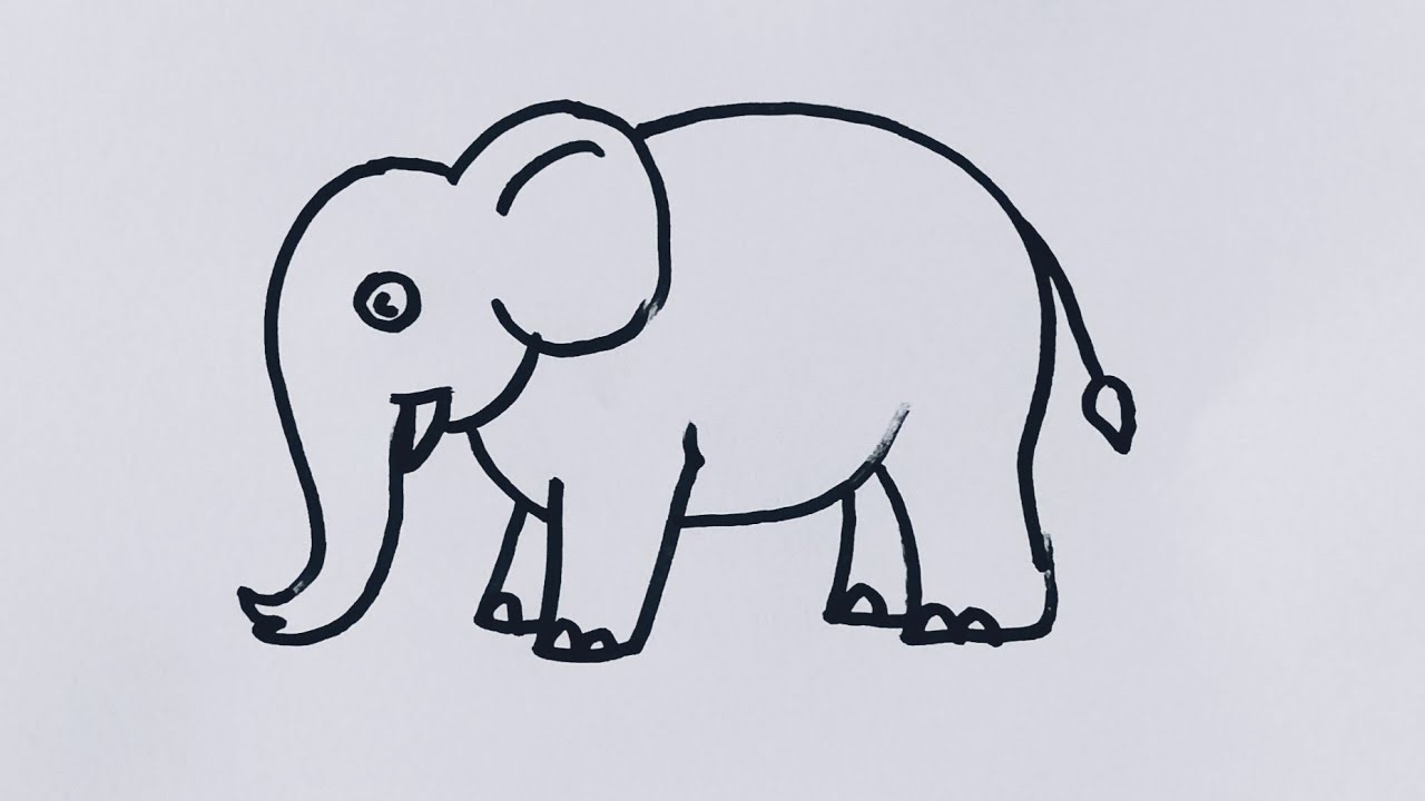 How to draw an elephant easy step by step/Animal drawing/Elephant drawing easy