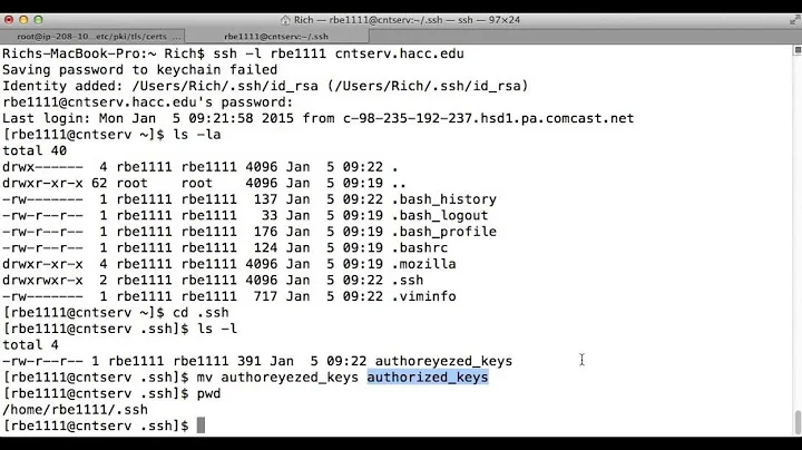 Linux: troubleshooting ssh authenitcation key issues