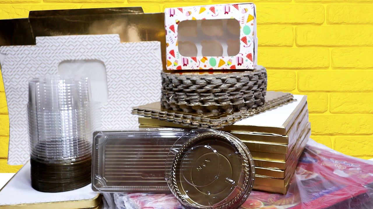 فيديو شامل لكل مستلزمات تغليف الكيك ( مقاسات / اسعار/ ارخص اماكن للشراء )